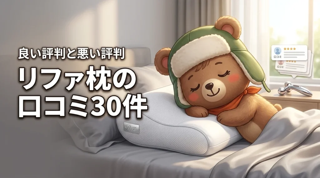 リファの枕の口コミ30件を徹底調査！良い評判と悪い評判を全部まとめた（記事のアイキャッチ画像）